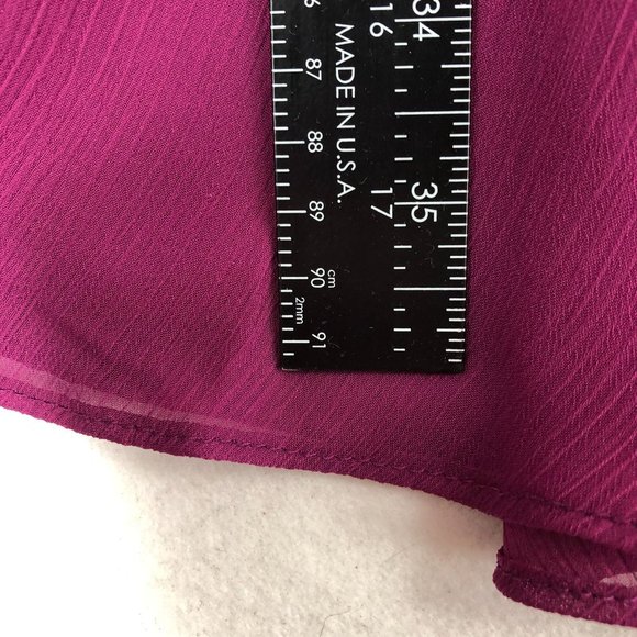 David's Bridal Women's Size 2 Purple Short Crinkle Chiffon Sleeveless Dress - Picture 8 of 11